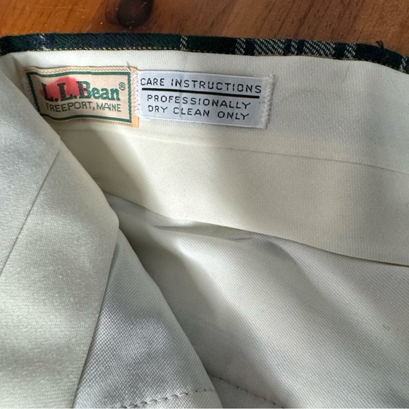 Vintage LL Bean Plaid Tartan Trousers Blue Green White 70s 80s unisex size m - Picture 10 of 14